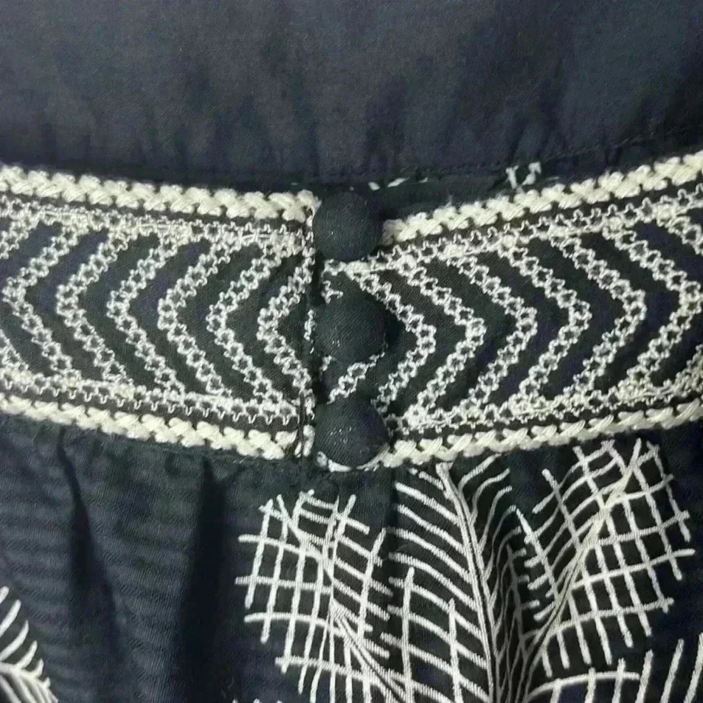 Lucky Brand Square Neck Boho Tank Top Size Small Black & White - Picture 3 of 11